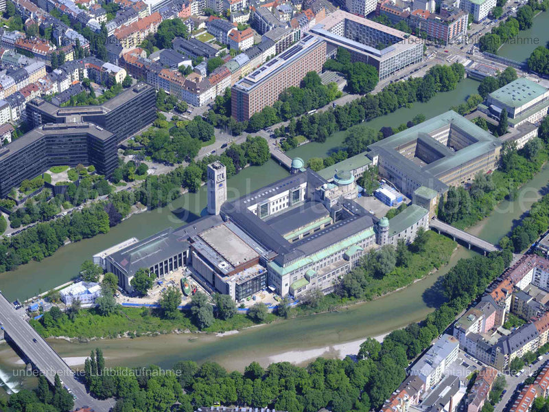 Luftaufnahme Museumsinsel in München | Oberbayern, Bayern