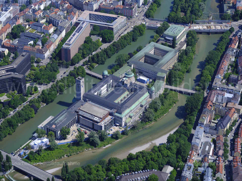 Luftaufnahme Museumsinsel in München | Oberbayern, Bayern