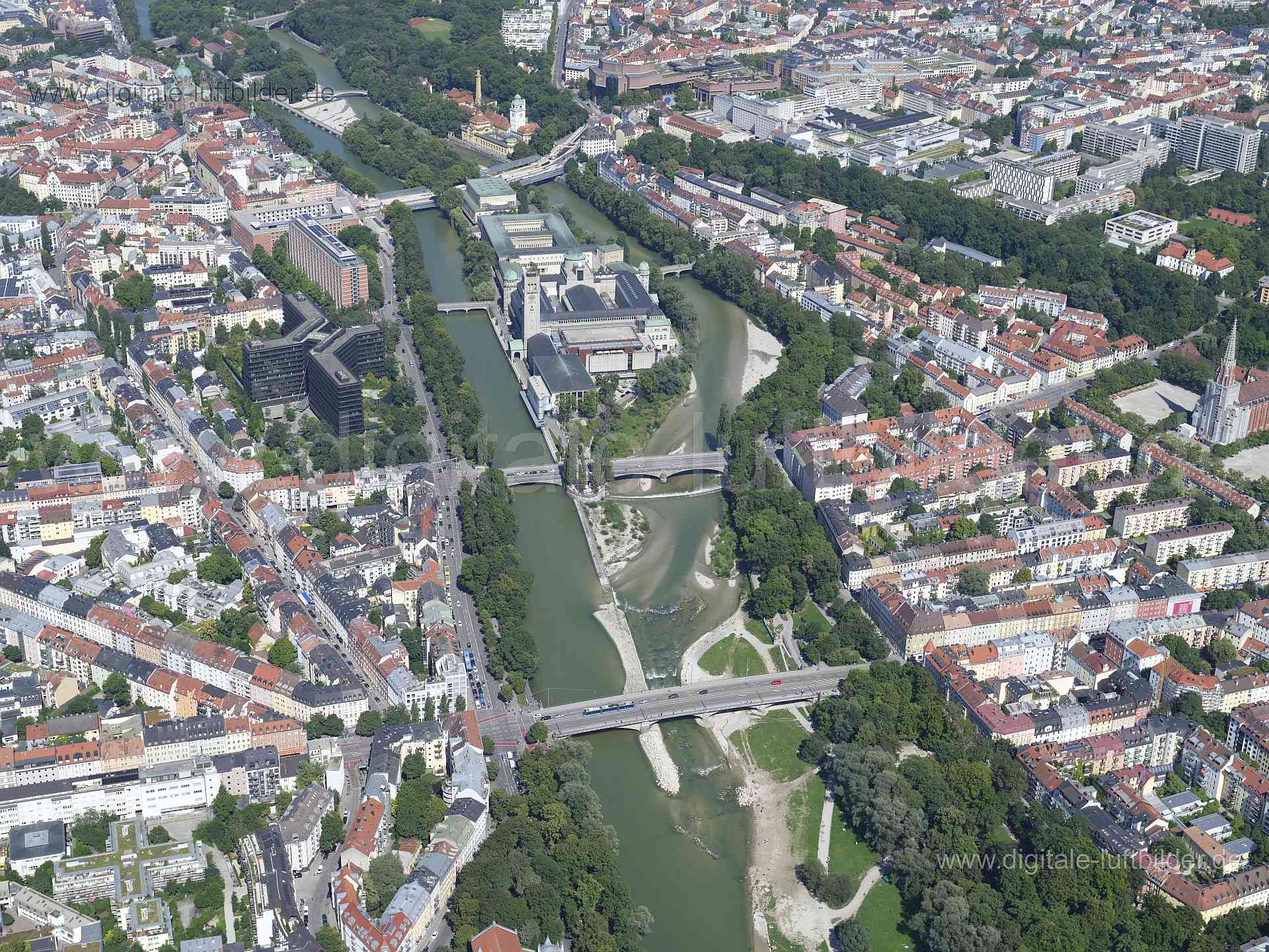Luftaufnahme Museumsinsel in München | Oberbayern, Bayern