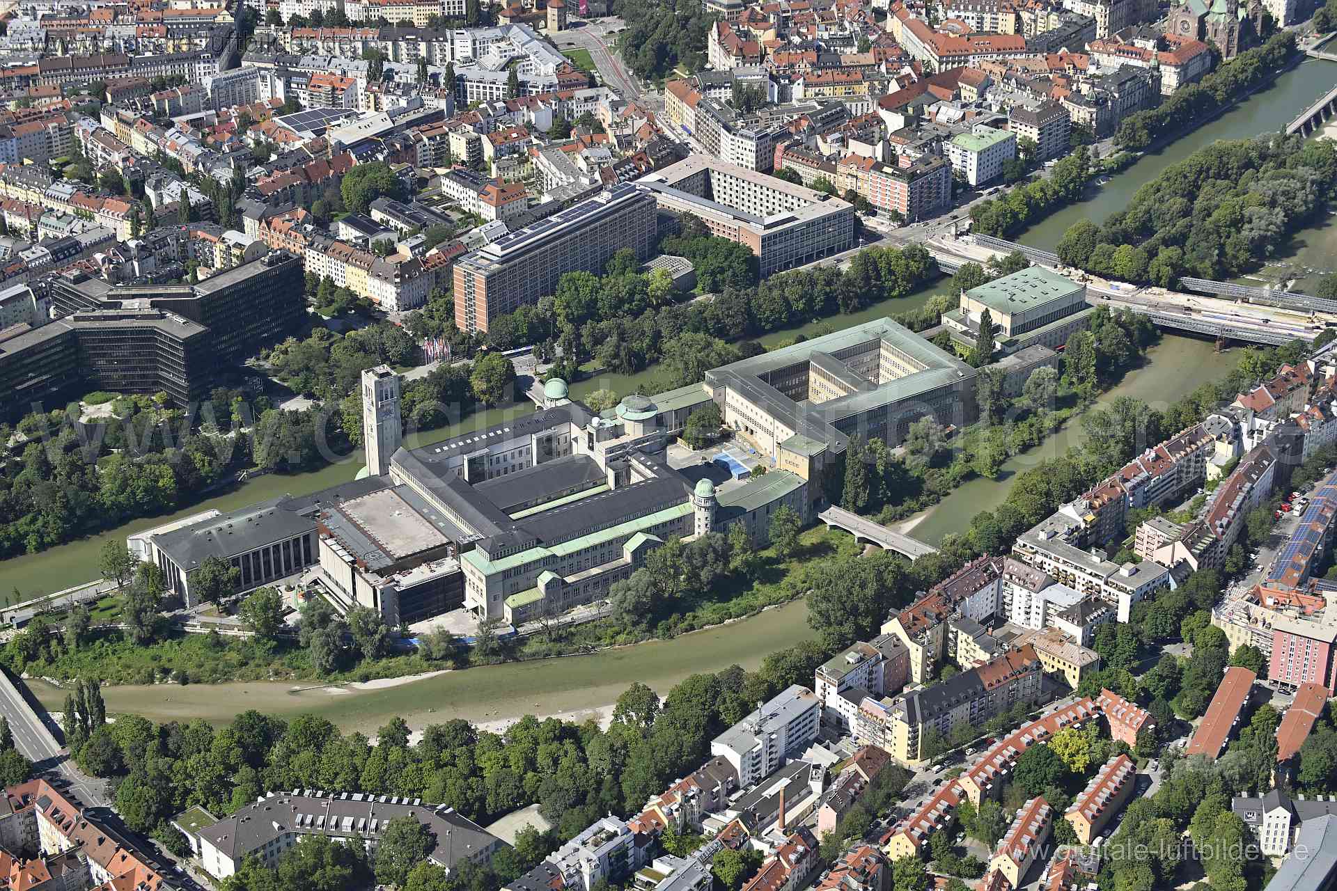 Luftaufnahme Museumsinsel in München | Oberbayern, Bayern