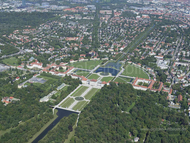 Luftaufnahme Nymphenburg in München | Oberbayern, Bayern