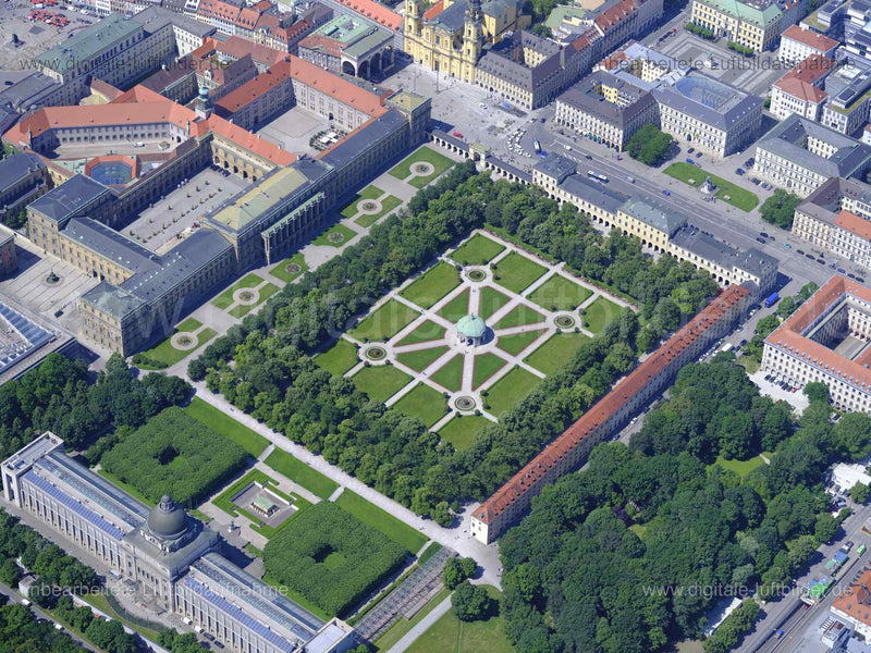 Luftaufnahme Odeonsplatz, Hofgarten in München | Oberbayern, Bayern