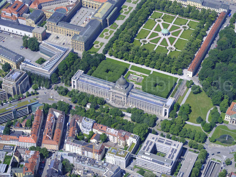 Luftaufnahme Odeonsplatz, Hofgarten in München | Oberbayern, Bayern