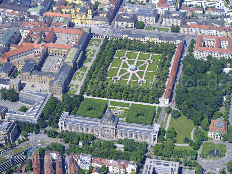 Luftaufnahme Odeonsplatz, Hofgarten in München | Oberbayern, Bayern