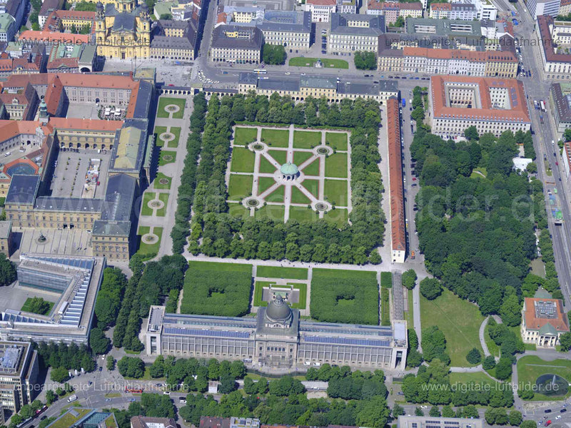 Luftaufnahme Odeonsplatz, Hofgarten in München | Oberbayern, Bayern