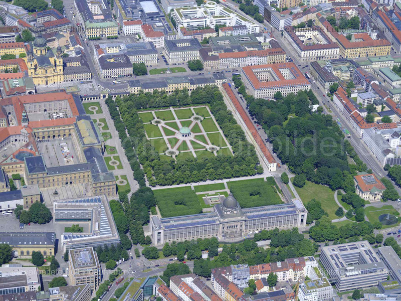 Luftaufnahme Odeonsplatz, Hofgarten in München | Oberbayern, Bayern