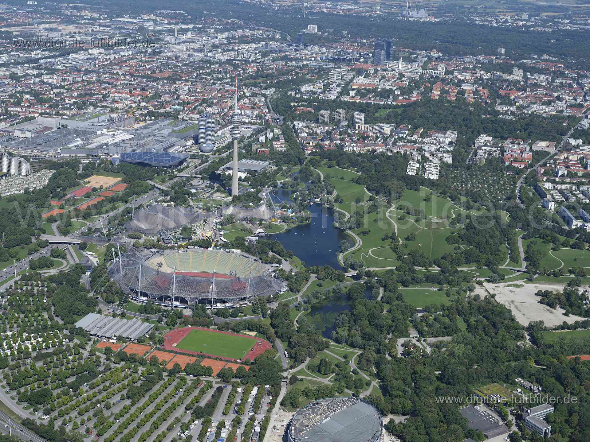 Luftaufnahme Olympiapark in München | Oberbayern, Bayern