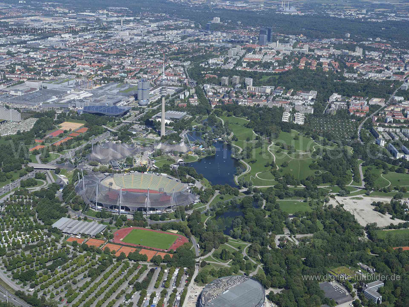 Luftaufnahme Olympiapark in München | Oberbayern, Bayern