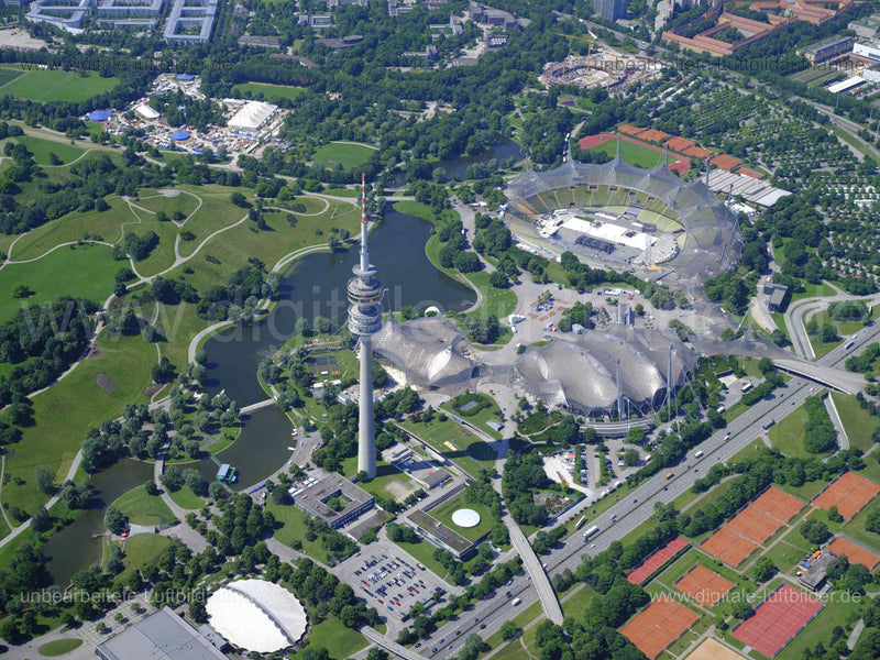 Luftaufnahme Olympiapark München in München | Oberbayern, Bayern