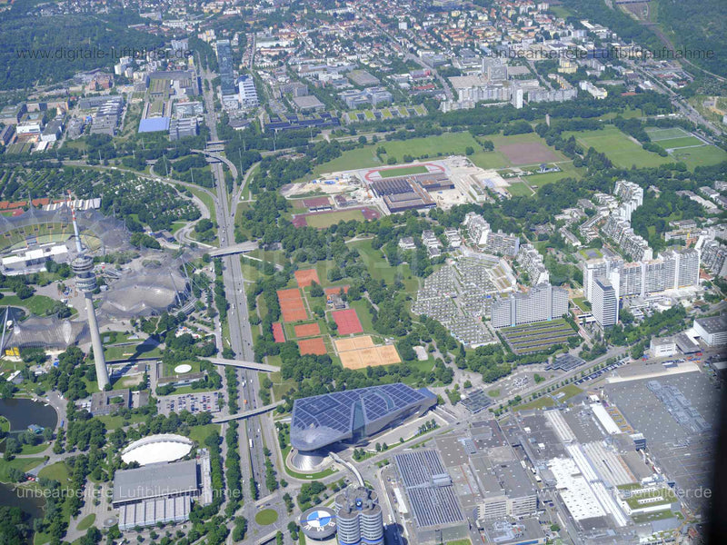 Luftaufnahme Olympiapark Nord in München | Oberbayern, Bayern