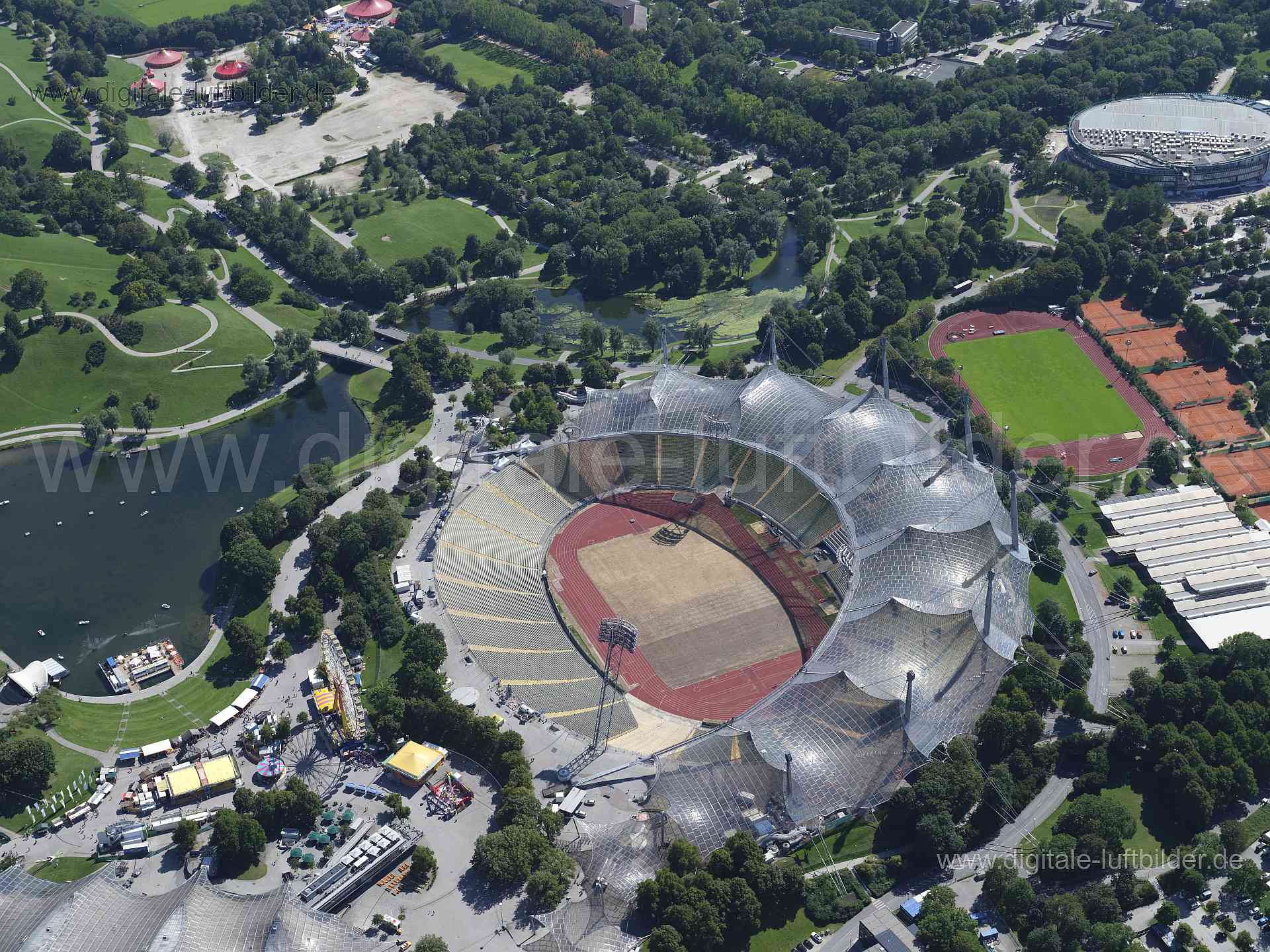 Luftaufnahme Olympiastadion in München | Oberbayern, Bayern