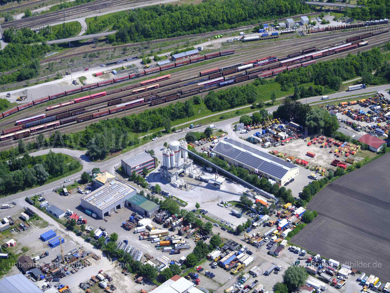 Luftaufnahme Rangierbahnhof München-Nord in München | Oberbayern, Bayern