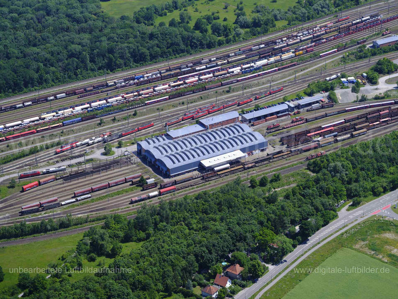 Luftaufnahme Rangierbahnhof München-Nord in München | Oberbayern, Bayern