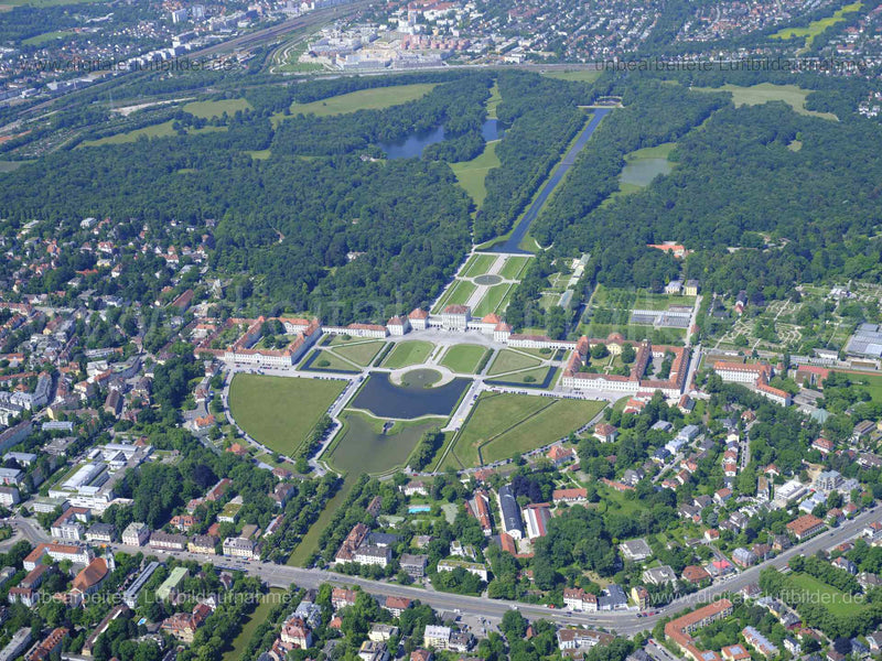 Luftaufnahme Schloss Nymphenburg in München | Oberbayern, Bayern