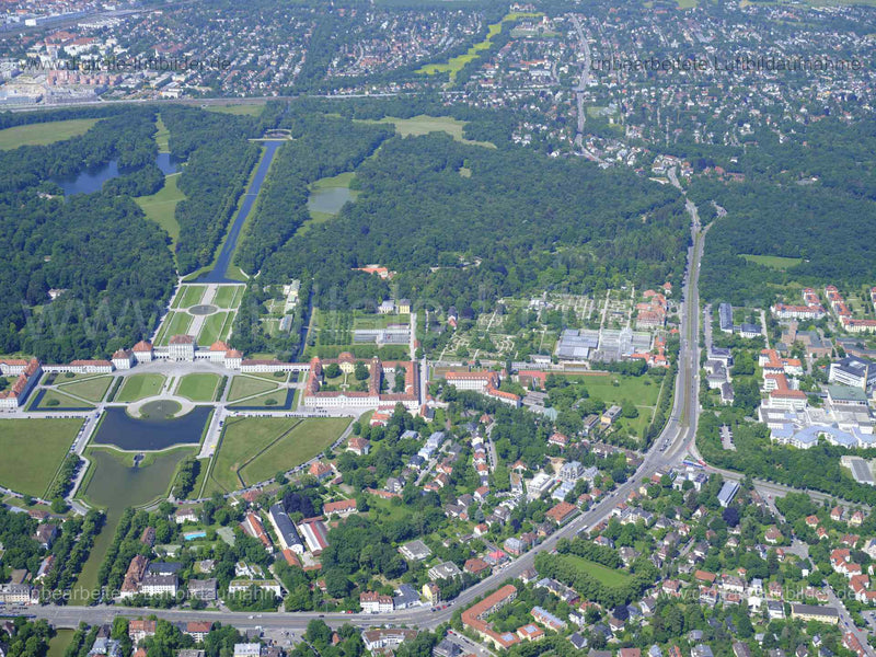 Luftaufnahme Schloss Nymphenburg in München | Oberbayern, Bayern
