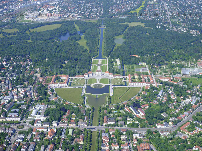 Luftaufnahme Schloss Nymphenburg in München | Oberbayern, Bayern