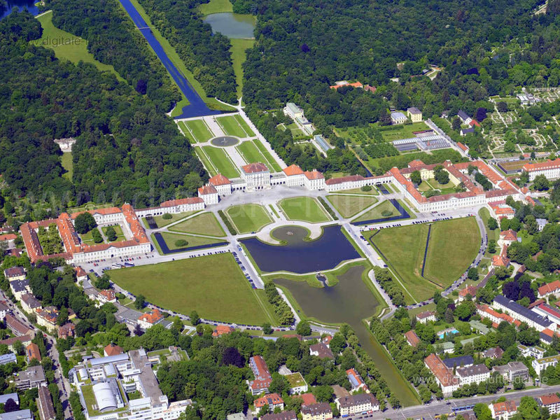 Luftaufnahme Schloss Nymphenburg in München | Oberbayern, Bayern