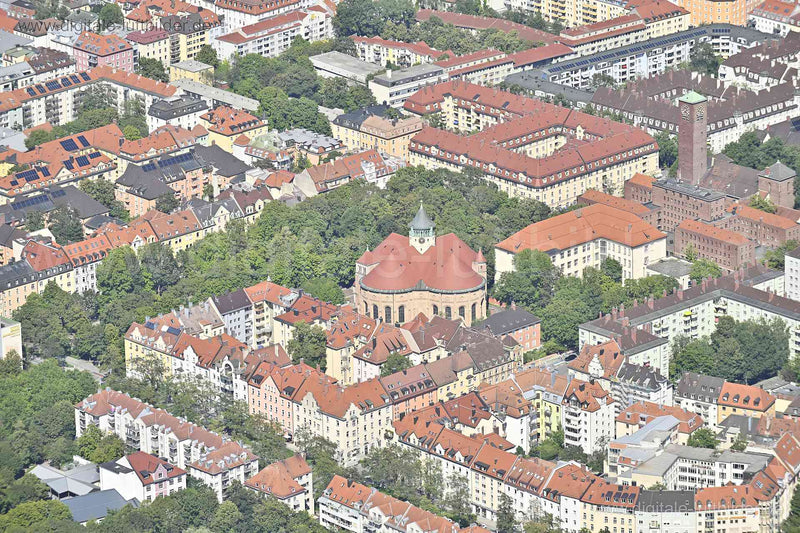 Luftaufnahme St. Rupert Kirche in München | Oberbayern, Bayern