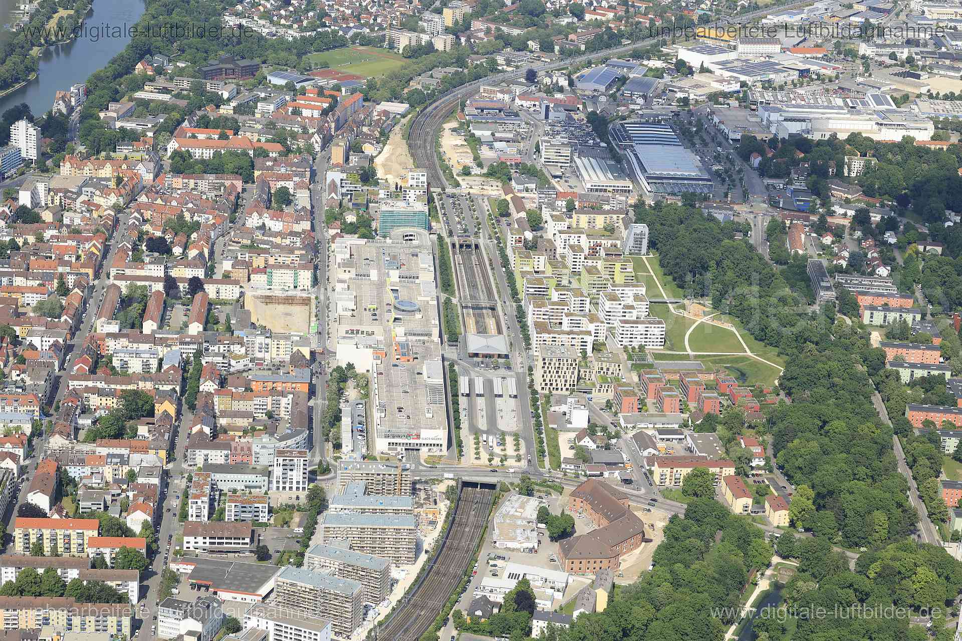 Luftaufnahme Neu-Ulm Bahnhof in Neu-Ulm | Schwaben, Bayern