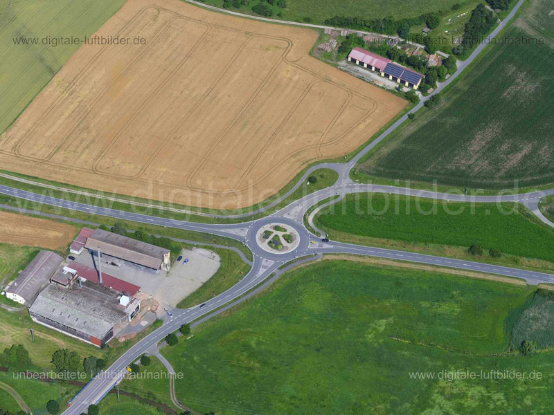 Luftaufnahme Kreisverkehr in Neuhof an der Zenn | Mittelfranken, Bayern