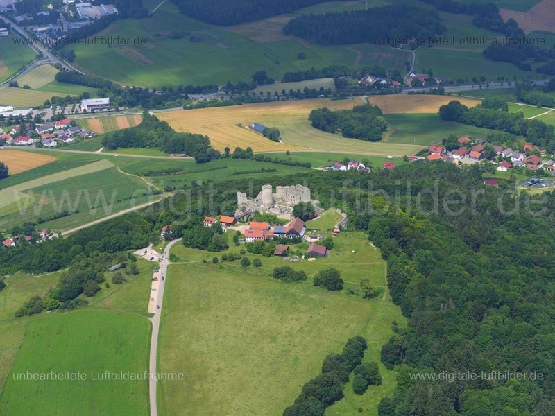 Luftaufnahme Burgruine Wolfstein in Neumarkt in der Oberpfalz | Oberpfalz, Bayern
