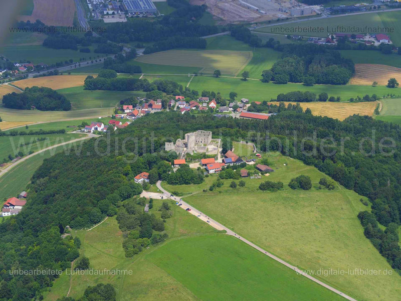 Luftaufnahme Burgruine Wolfstein in Neumarkt in der Oberpfalz | Oberpfalz, Bayern