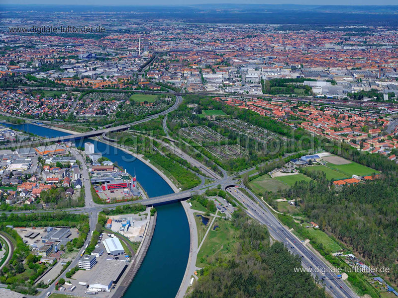 Luftaufnahme A73 Nürnberg-Hafen in Nürnberg | Mittelfranken, Bayern