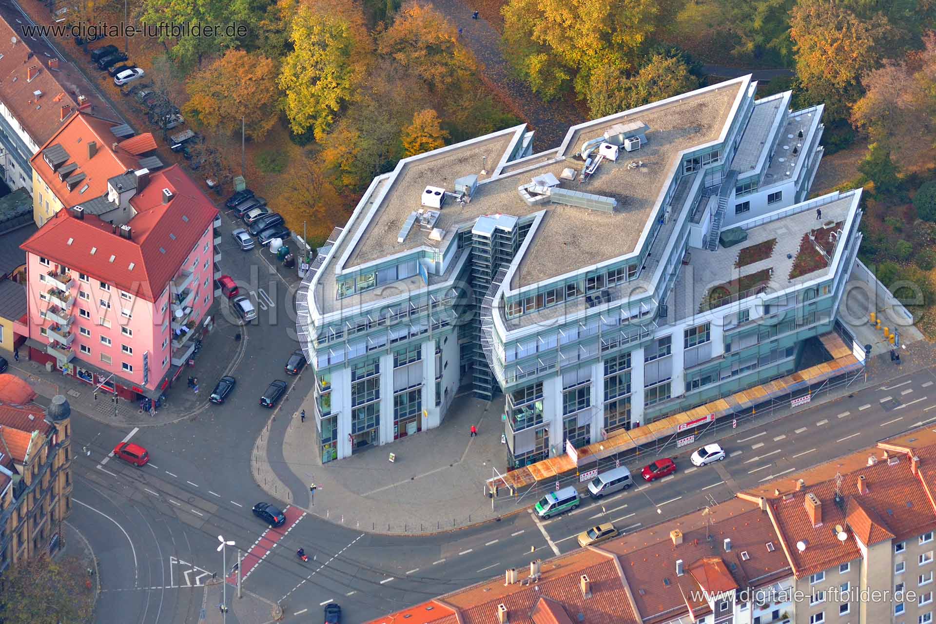 Luftaufnahme Ärztehaus am Stadtpark in Nürnberg | Mittelfranken, Bayern