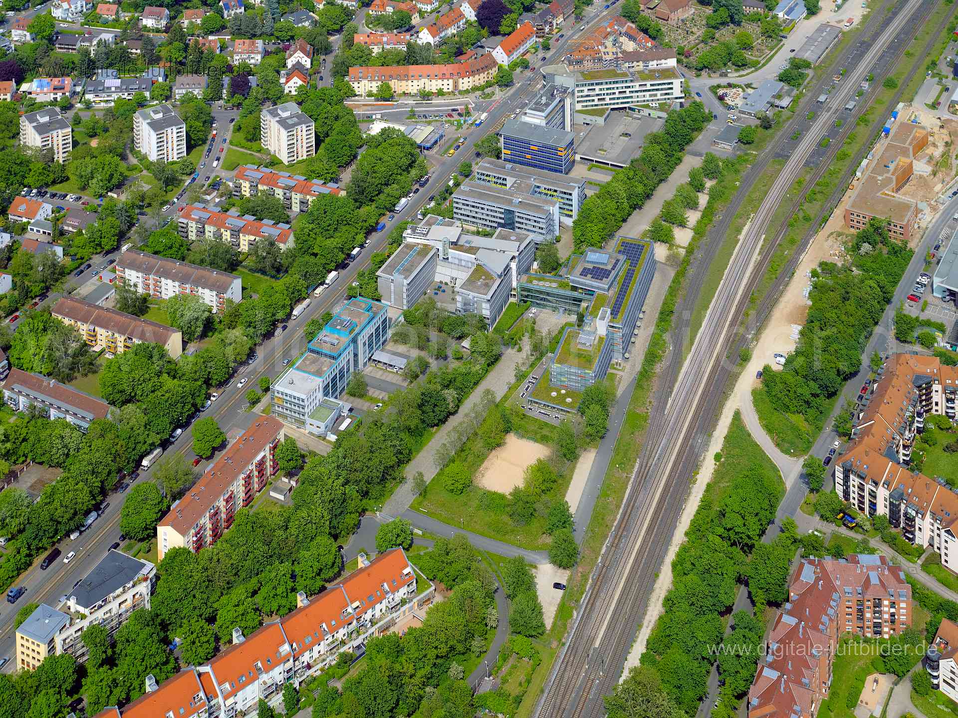 Luftbild - Äußere-Sulzbacher-Straße, Ort: Nürnberg, Tags: St. Jobst, ADAC, , Am Ostbahnhof, Dr.-Carlo-Schmid-Straße, Harde...