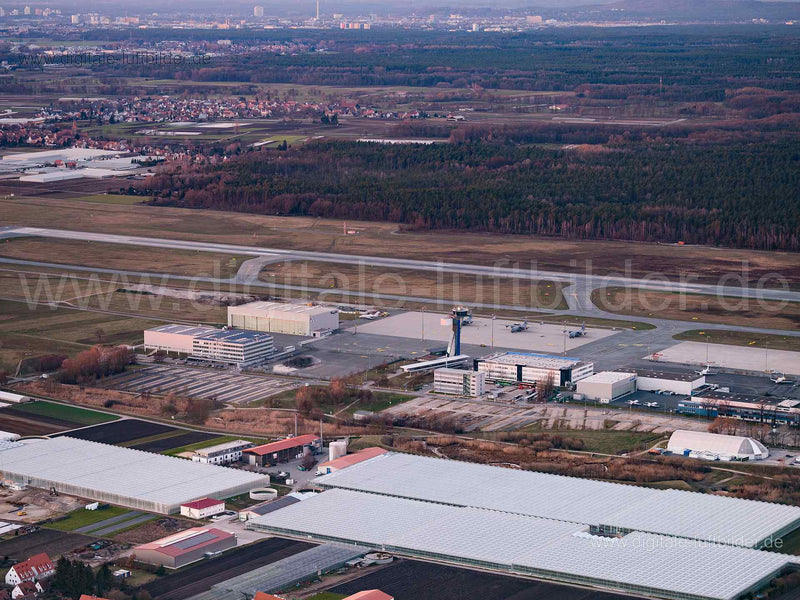Luftaufnahme Albrecht-Dürer-Airport in Nürnberg | Mittelfranken, Bayern