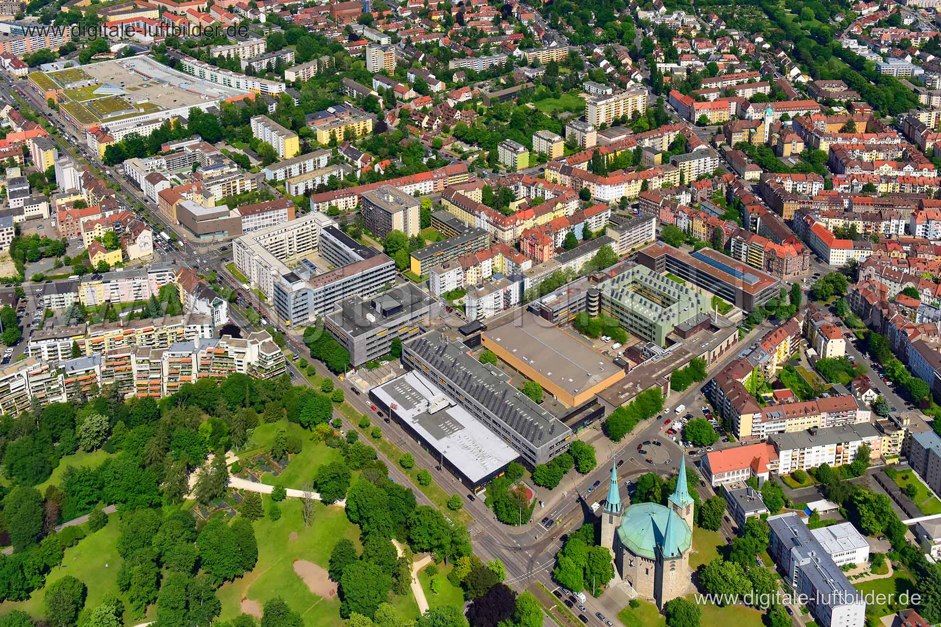 Luftaufnahme Alte Messehaus in Nürnberg | Mittelfranken, Bayern