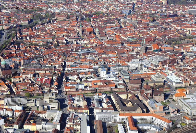 Luftaufnahme Altstadt in Nürnberg | Mittelfranken, Bayern