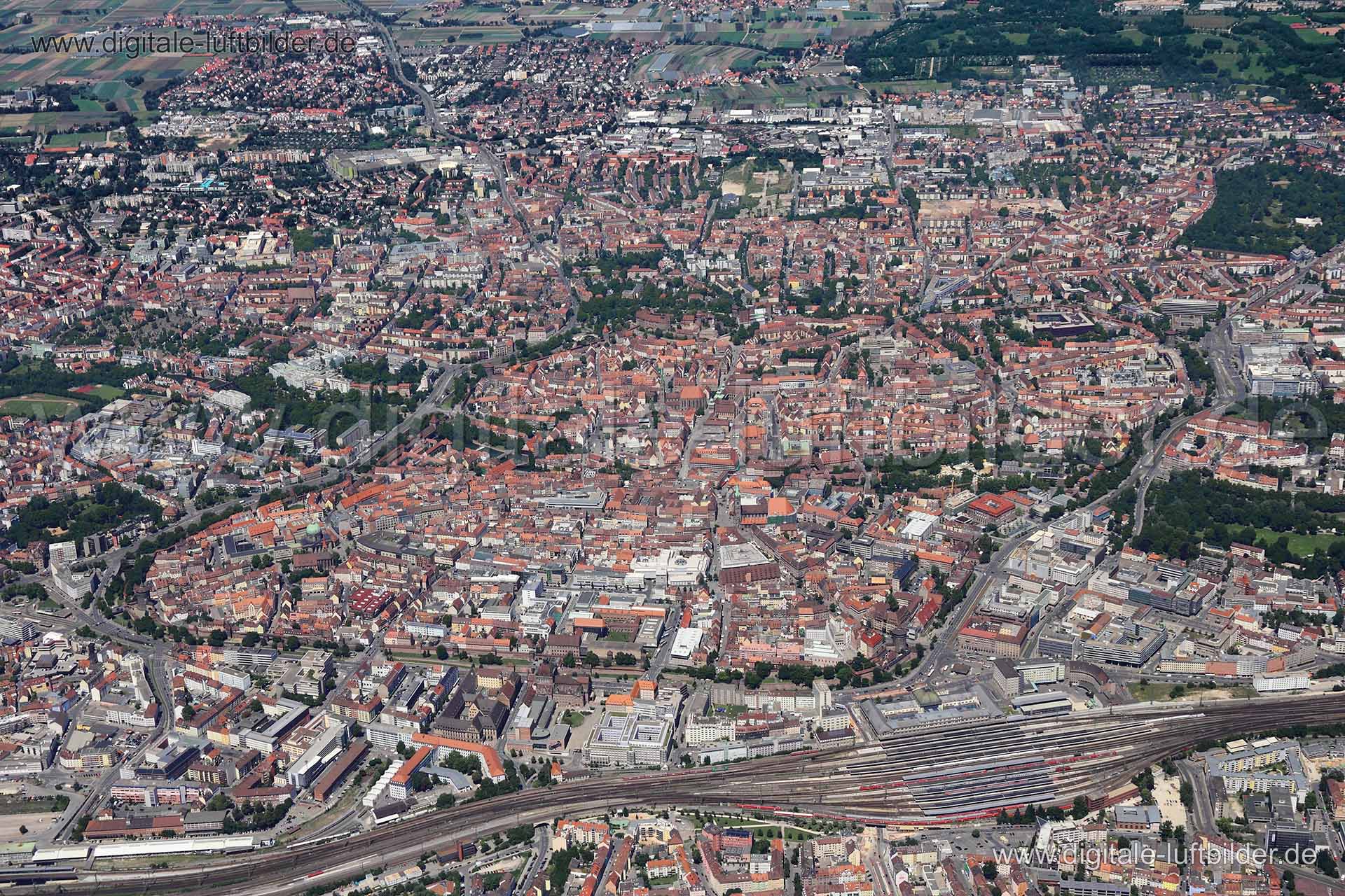 Luftaufnahme Altstadt in Nürnberg | Mittelfranken, Bayern