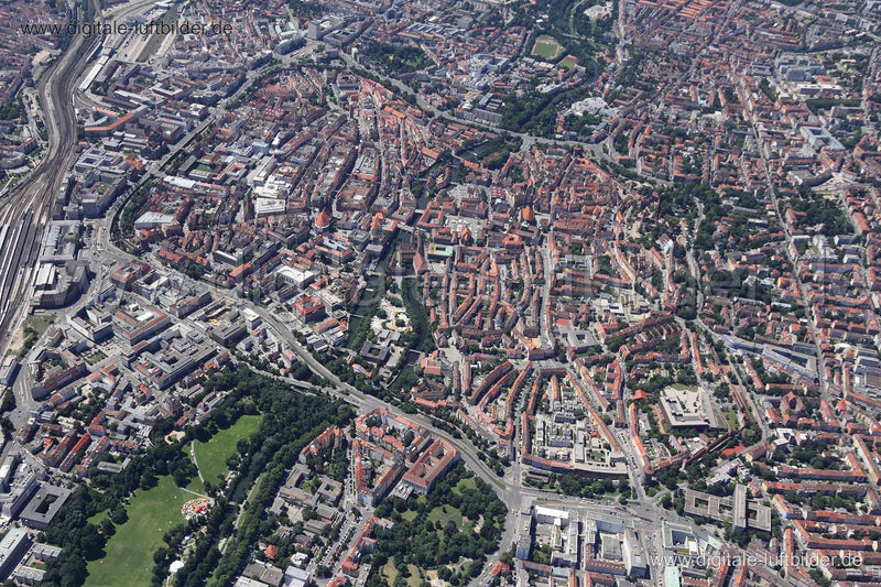 Luftaufnahme Altstadt in Nürnberg | Mittelfranken, Bayern