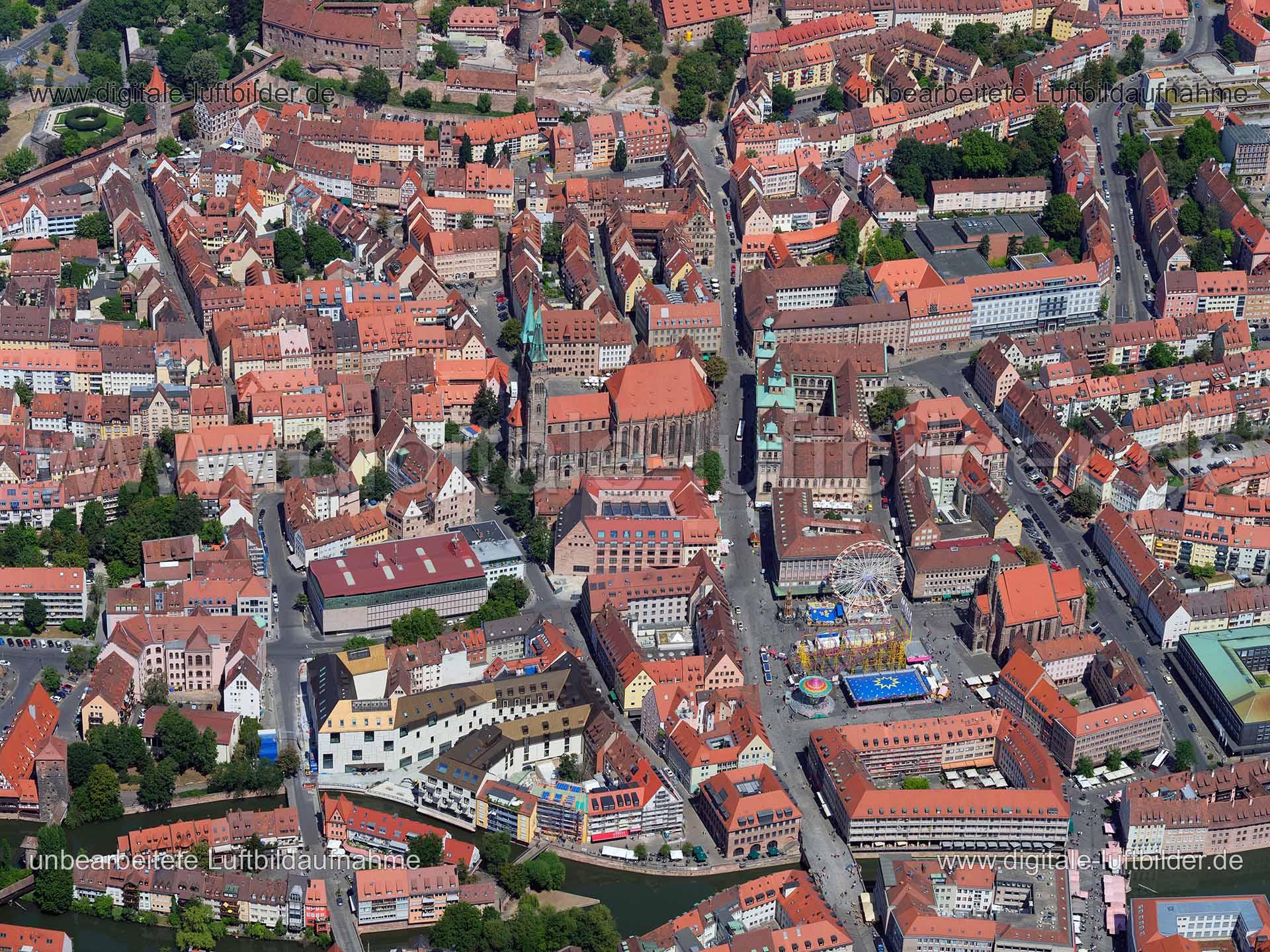 Luftaufnahme Altstadt in Nürnberg | Mittelfranken, Bayern