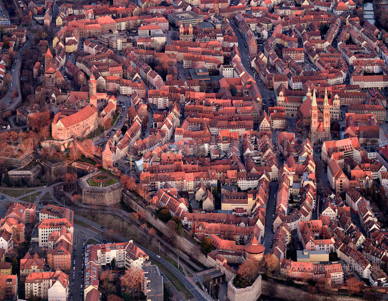 Luftaufnahme Altstadt in Nürnberg | Mittelfranken, Bayern