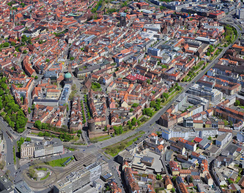 Luftaufnahme Altstadt in Nürnberg | Mittelfranken, Bayern