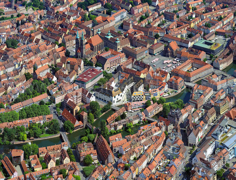 Luftaufnahme Altstadt in Nürnberg | Mittelfranken, Bayern
