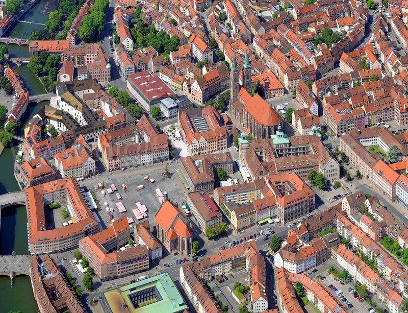 Luftaufnahme Altstadt in Nürnberg | Mittelfranken, Bayern