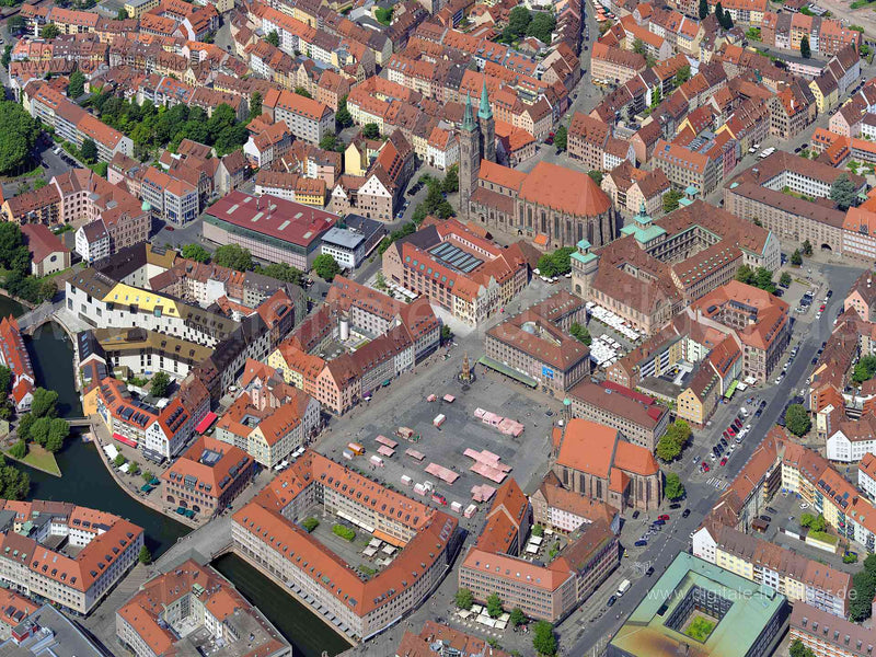 Luftaufnahme Altstadt in Nürnberg | Mittelfranken, Bayern