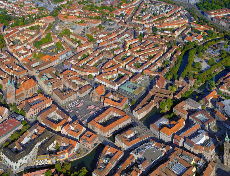 Luftaufnahme Altstadt in Nürnberg | Mittelfranken, Bayern