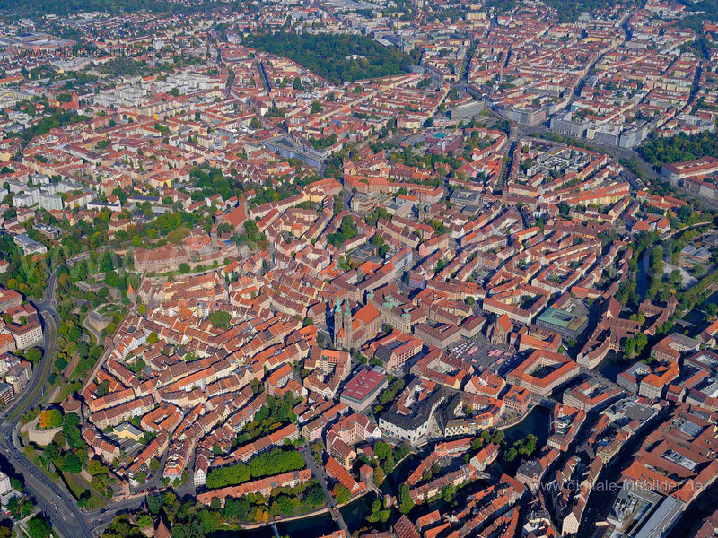 Luftaufnahme Altstadt in Nürnberg | Mittelfranken, Bayern