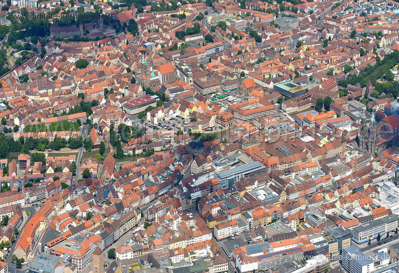 Luftaufnahme Altstadt in Nürnberg | Mittelfranken, Bayern