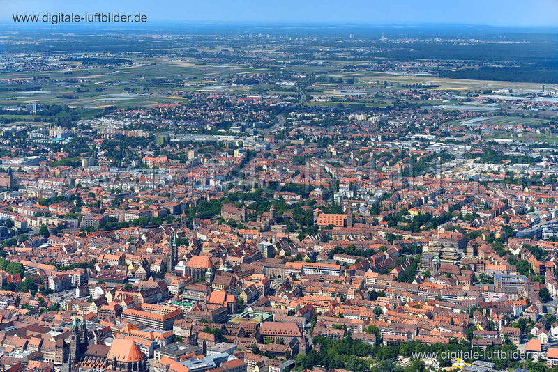 Luftaufnahme Altstadt in Nürnberg | Mittelfranken, Bayern