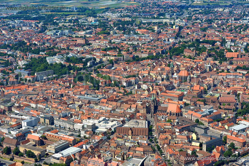 Luftaufnahme Altstadt in Nürnberg | Mittelfranken, Bayern