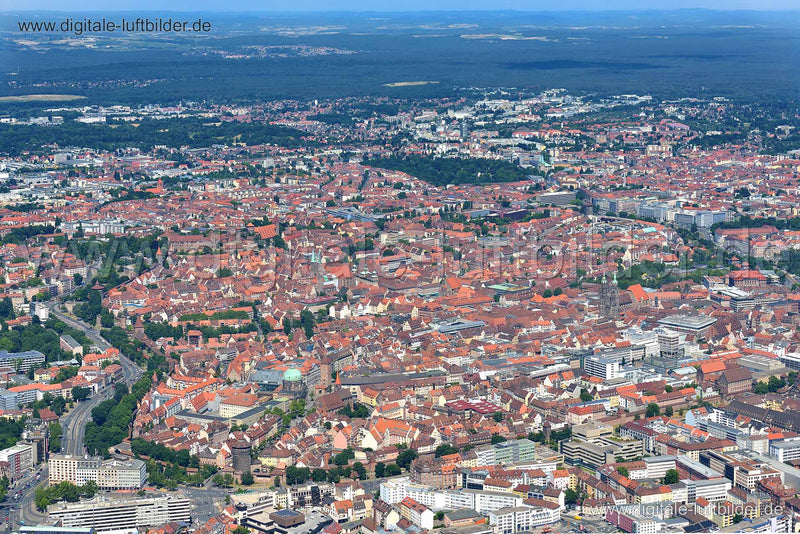 Luftaufnahme Altstadt in Nürnberg | Mittelfranken, Bayern