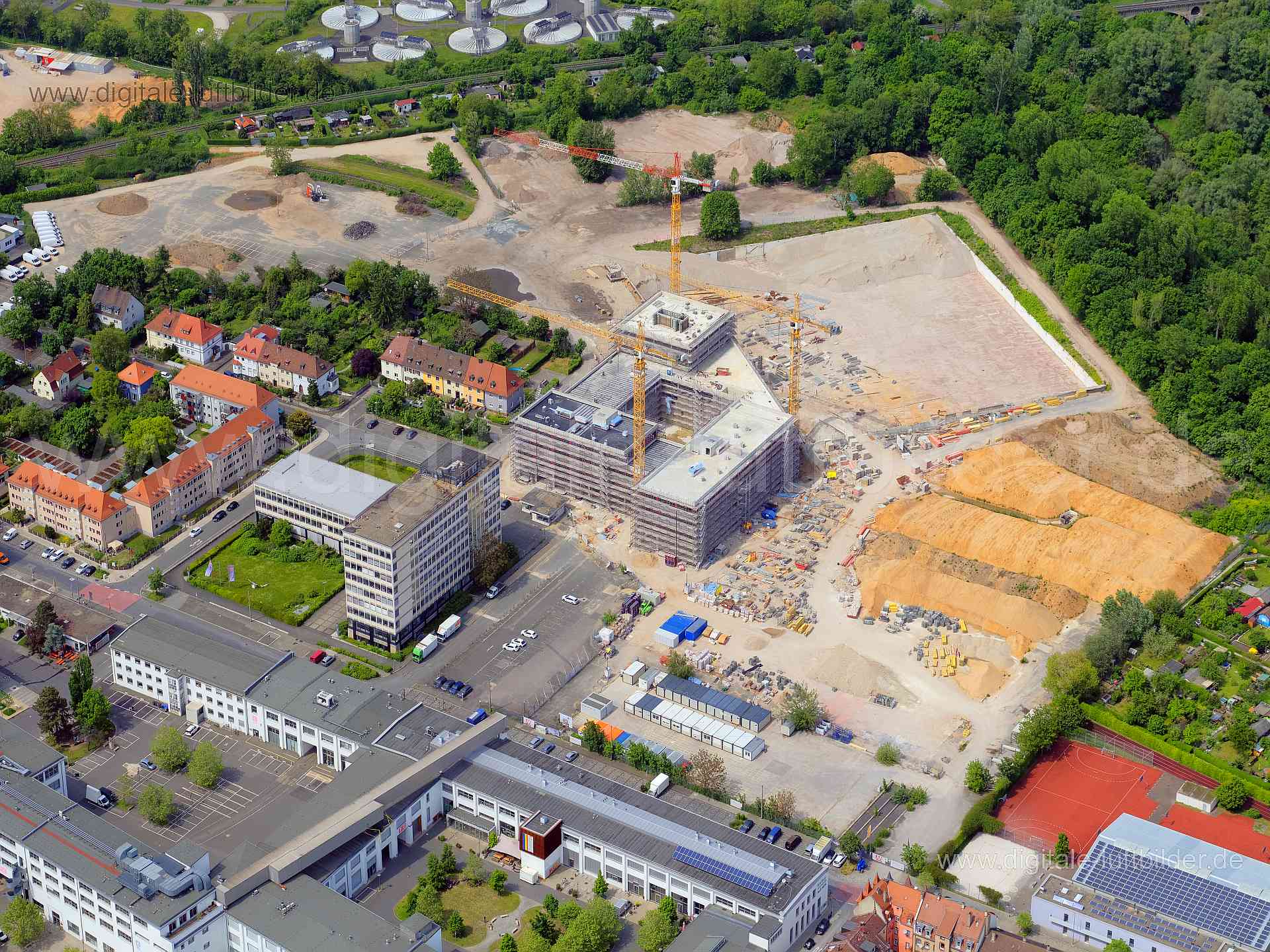 Luftbild - Auf AEG, Ort: Nürnberg, Tags: Auf AEG, Baustelle, Großbaustelle, Kran, Kräne, Gerüst, Gerüstbau, AEG Gelände, M...
