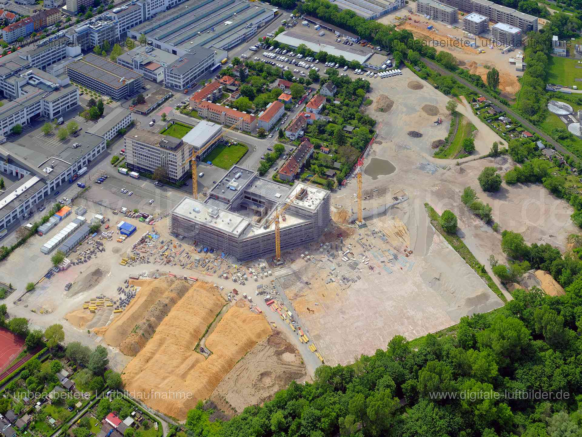 Luftbild - Auf AEG, Ort: Nürnberg, Tags: Auf AEG, Baustelle, Großbaustelle, Kran, Kräne, Gerüst, Gerüstbau, AEG Gelände, M...