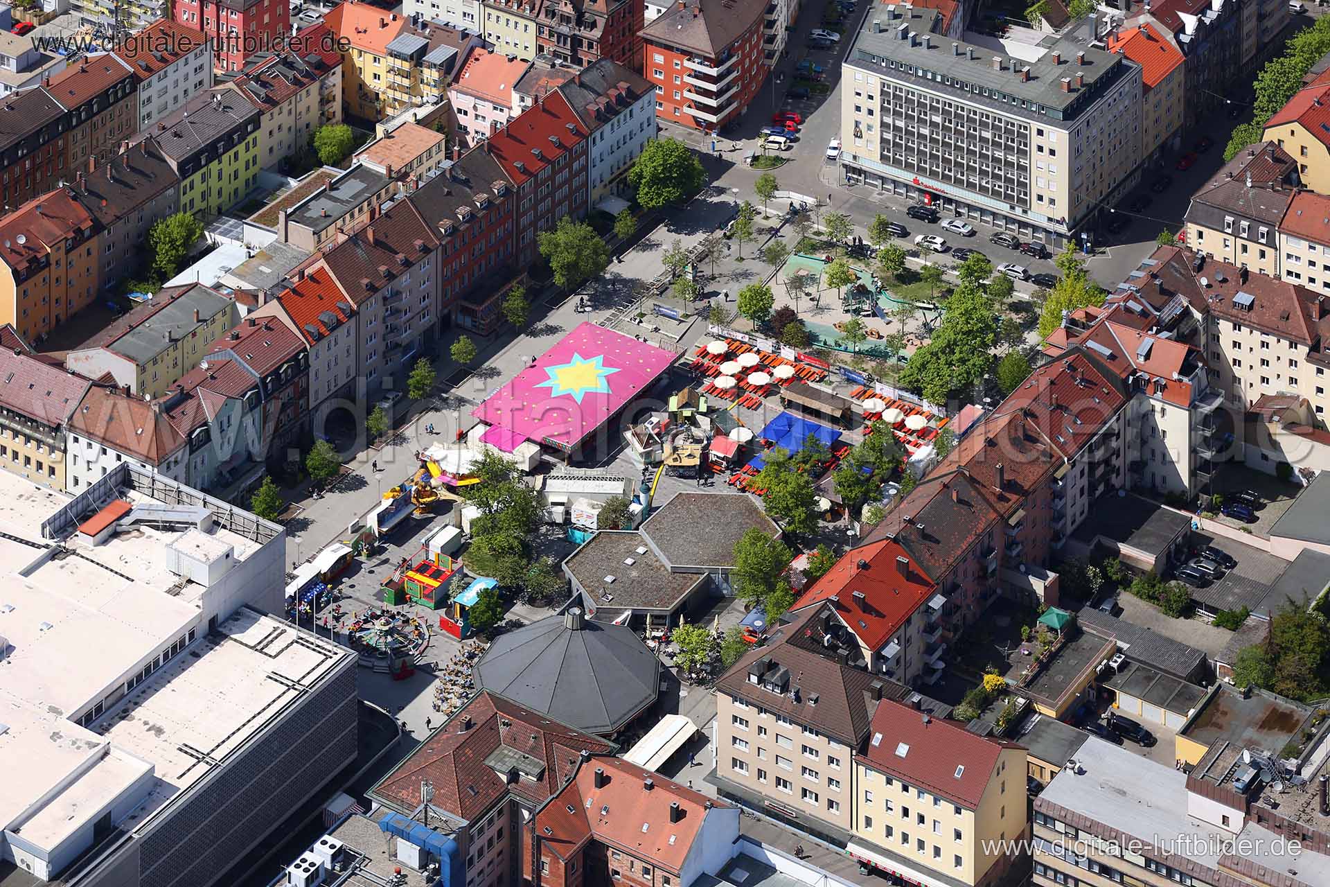 Luftaufnahme Aufseßplatz in Nürnberg | Mittelfranken, Bayern