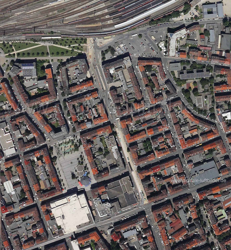 Luftaufnahme Aufseßplatz & Pillenreuther Straße in Nürnberg | Mittelfranken, Bayern